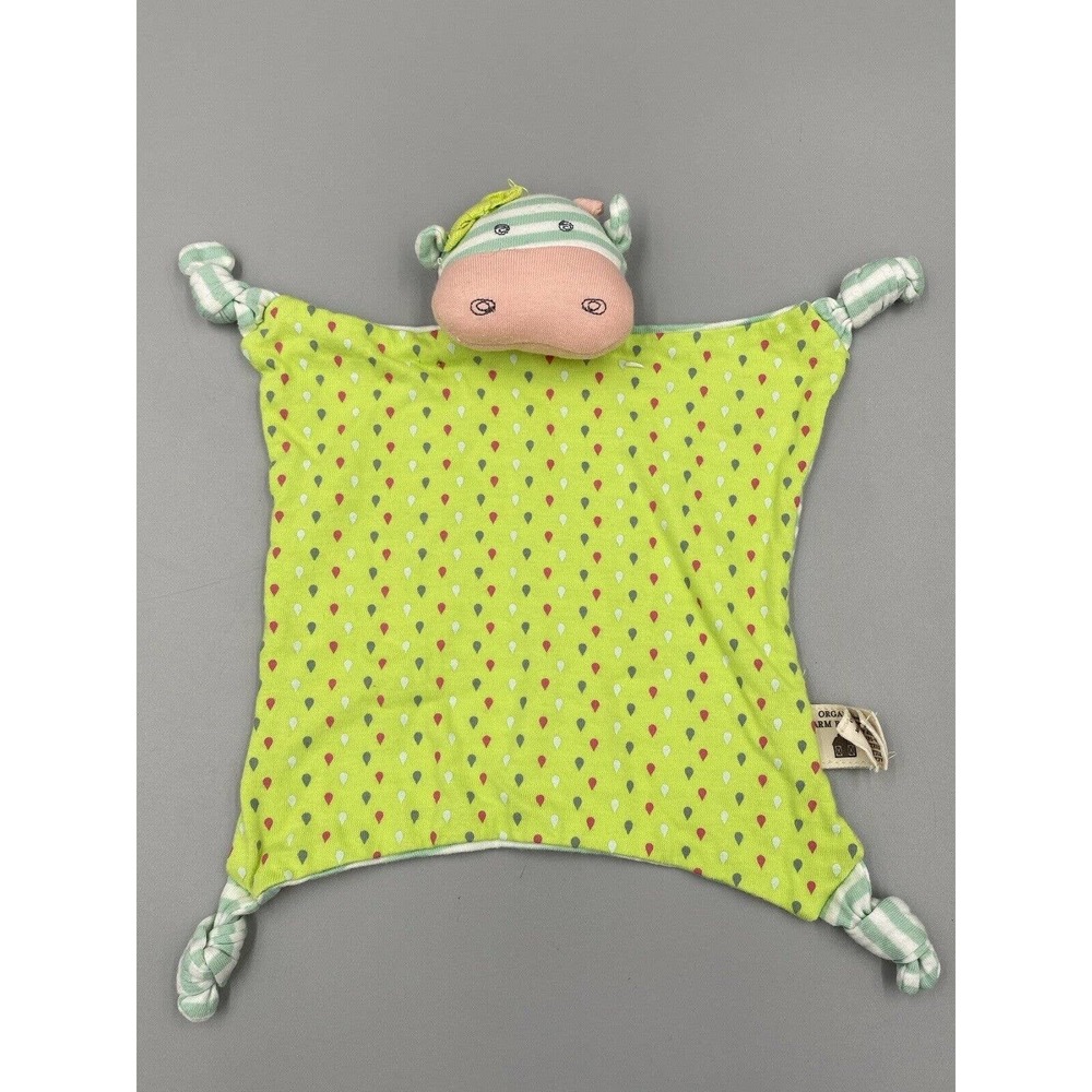 Organic Farm Buddies Cow Rattle Loveyā Baby Security Blanket